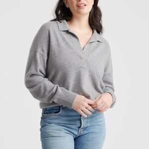 Quince Mongolian Cashmere Polo Sweater